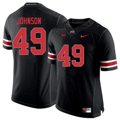 Men's Ohio State Buckeyes #49 Xavier Johnson Blackout Nike NCAA College Football Jersey Athletic KFE0544FL